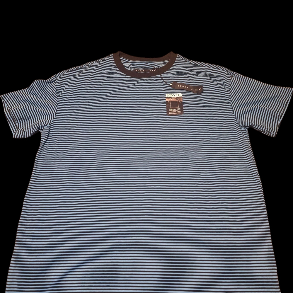 Edgar + Ash Blue and Black Short Sleeve Tee